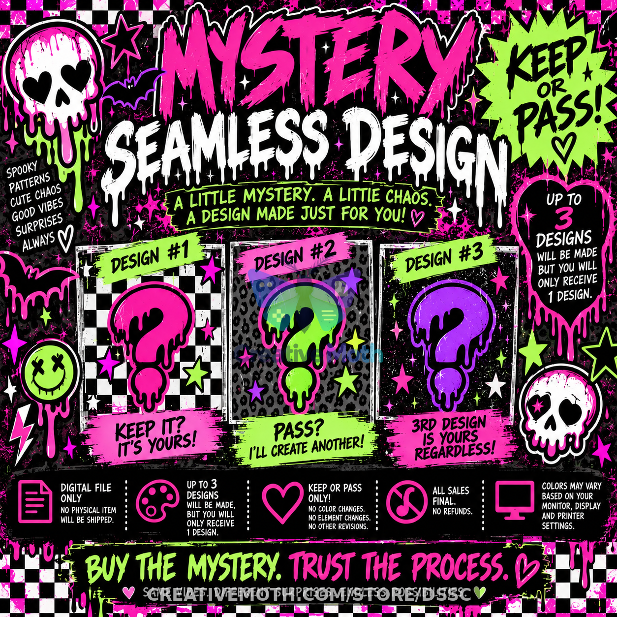 Mystery Seamless Design PNG Digital Download Only Please Read Instructions!
