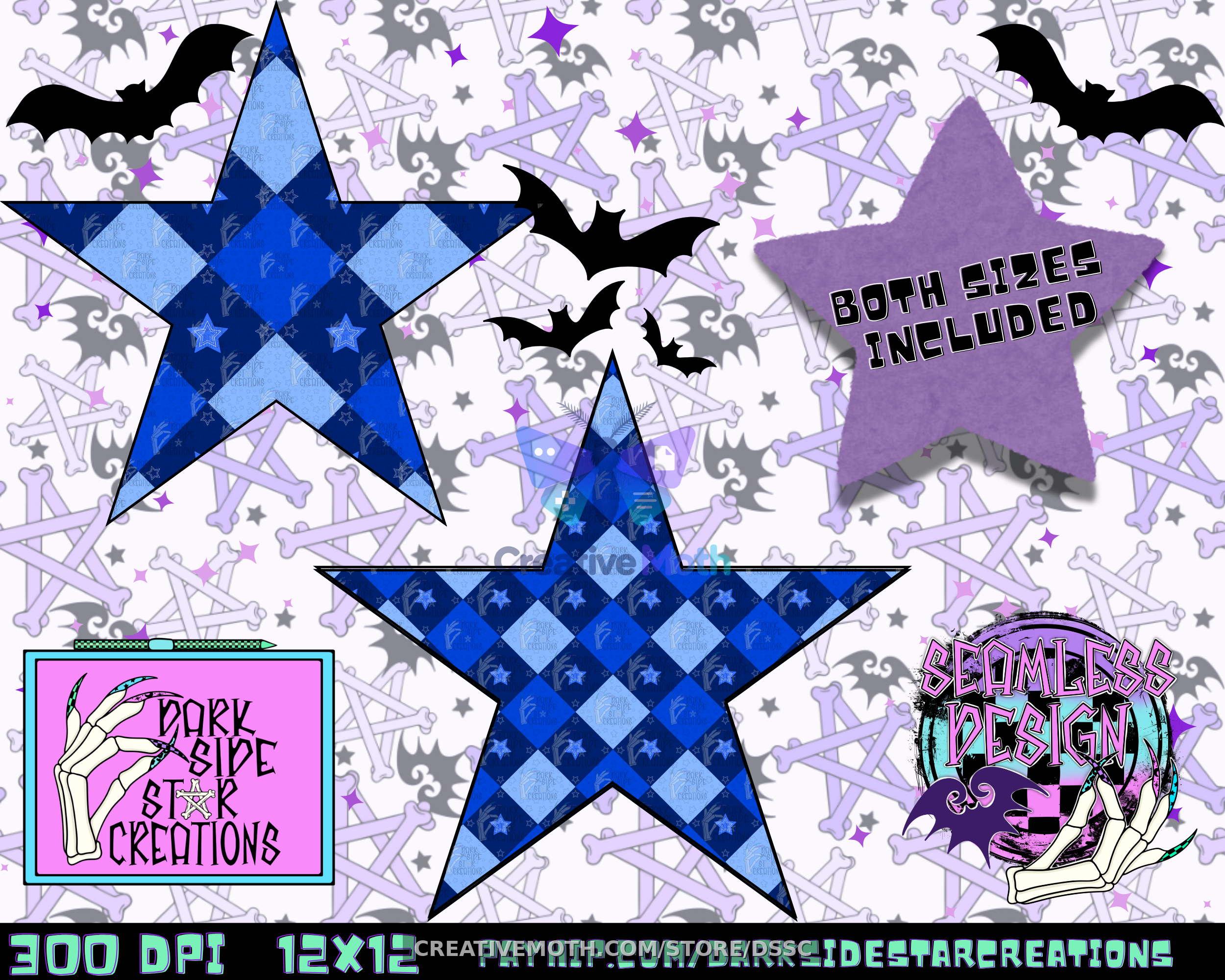 Argyle Stars Blue 2 sizes