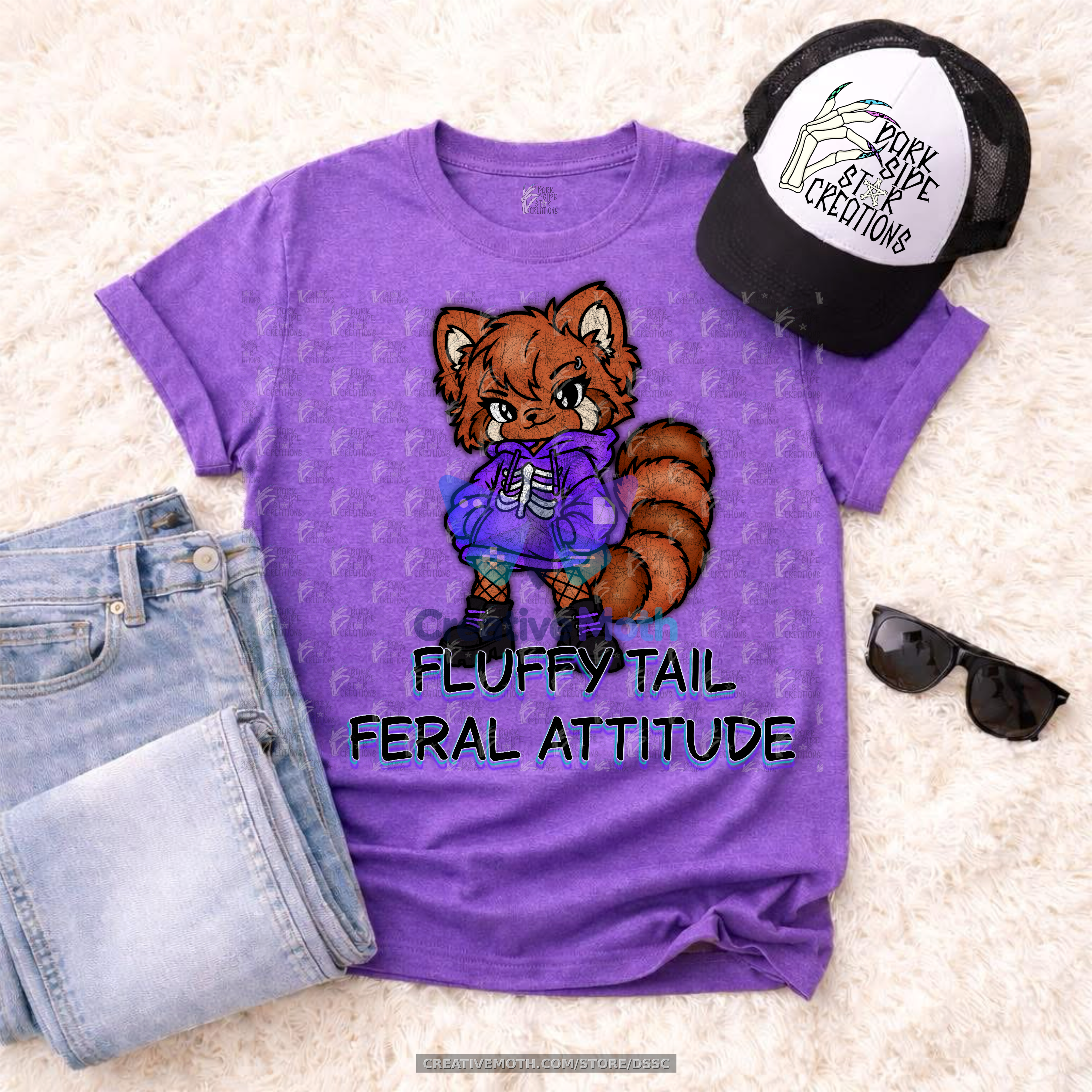 Fluffy Tail Feral Attitude 12x12 300 DPI PNG Digital Download preview image