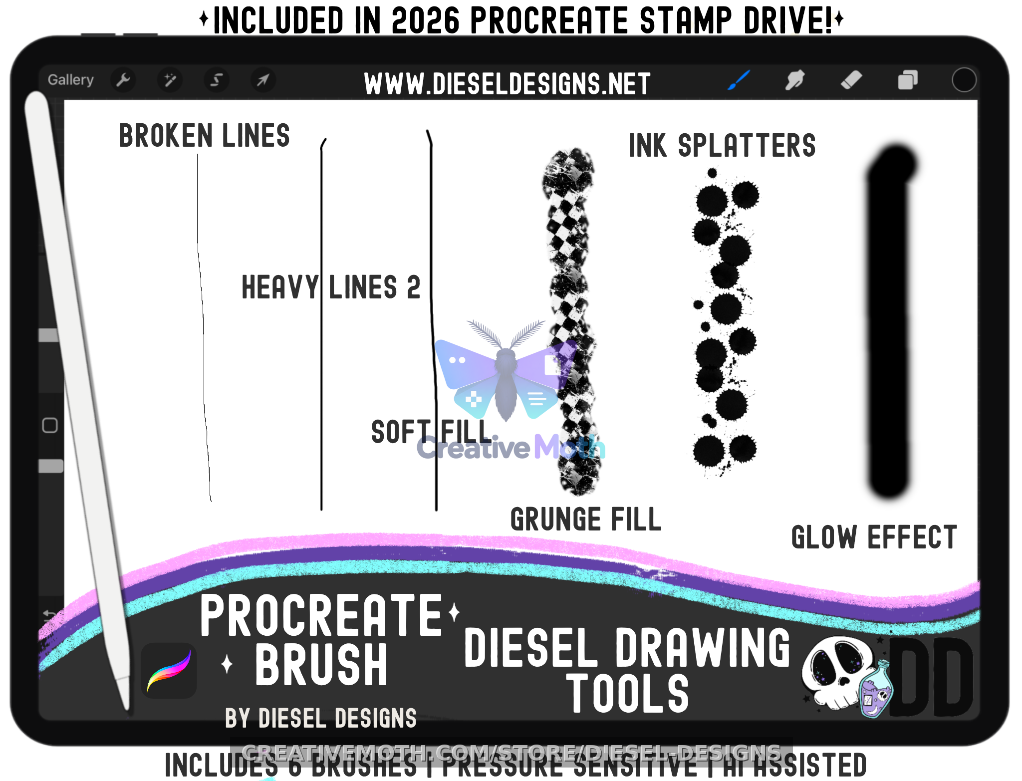 Diesel Drawing Tools Procreate Brush Set preview image