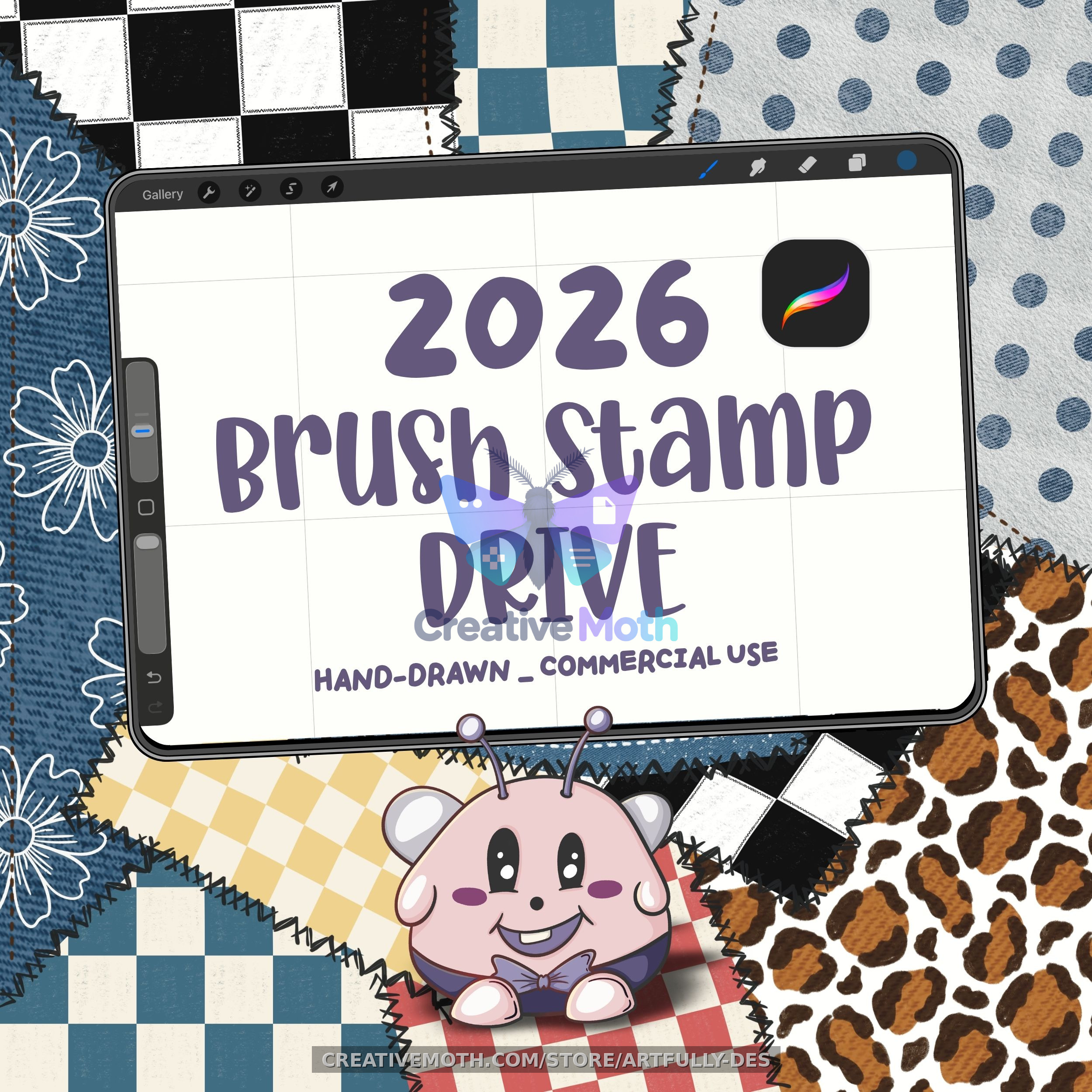 2026 Yearly Brush Stamp Drive- Procreate Brush Pack preview image