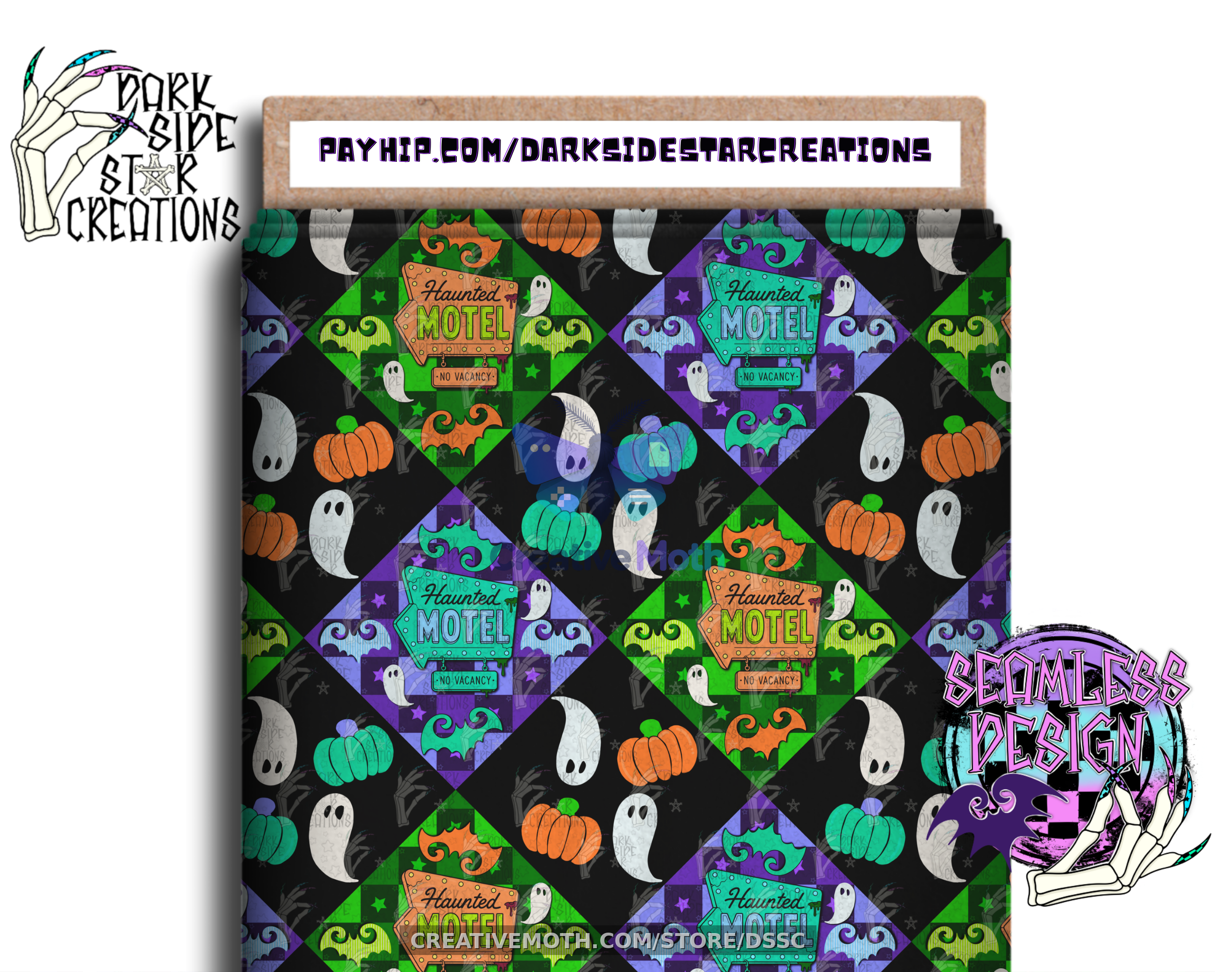 Fabric bolt mock spooky hotel seamless