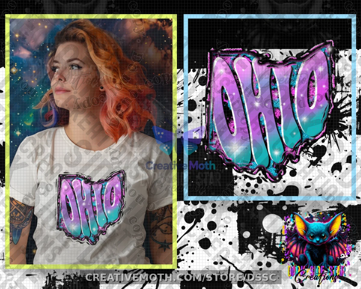 Ohio Funky Colors Digital Creation | 300 DPI | PNG | Digital Files Only preview image