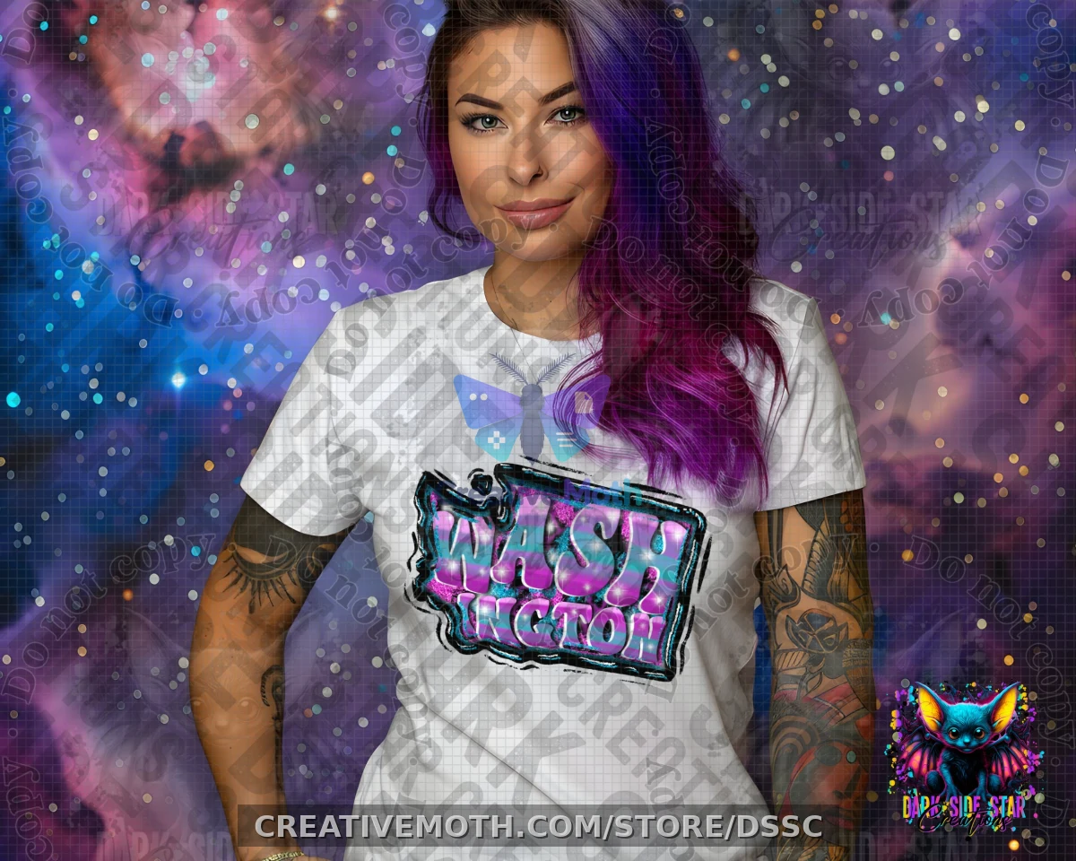 Washington Funky Colors Digital Creation | 300 DPI | PNG | Digital Files Only