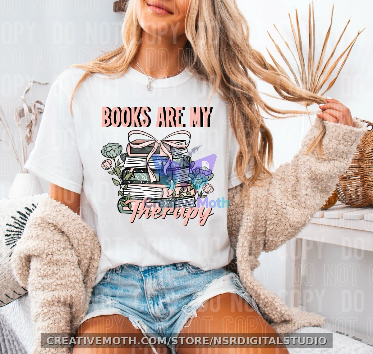 BOOKS ARE MY THERAPY: Digital Download preview image