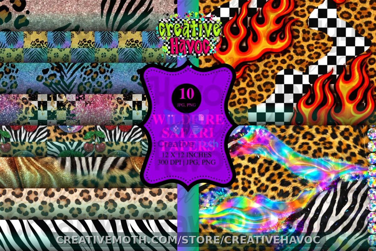 Wildfire Safari Digital Papers • 300 DPI Pattern Bundle preview image