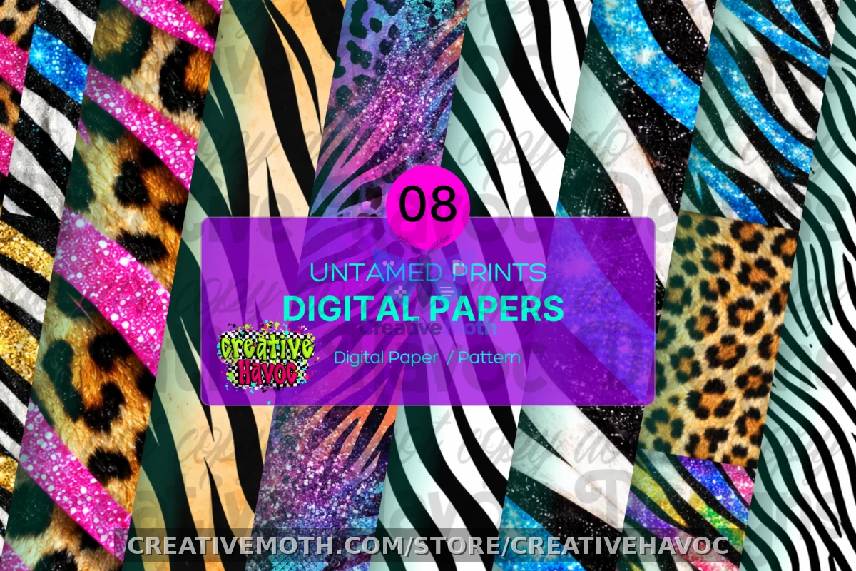 Untamed Prints Digital Papers • 300 DPI Pattern Bundle preview image