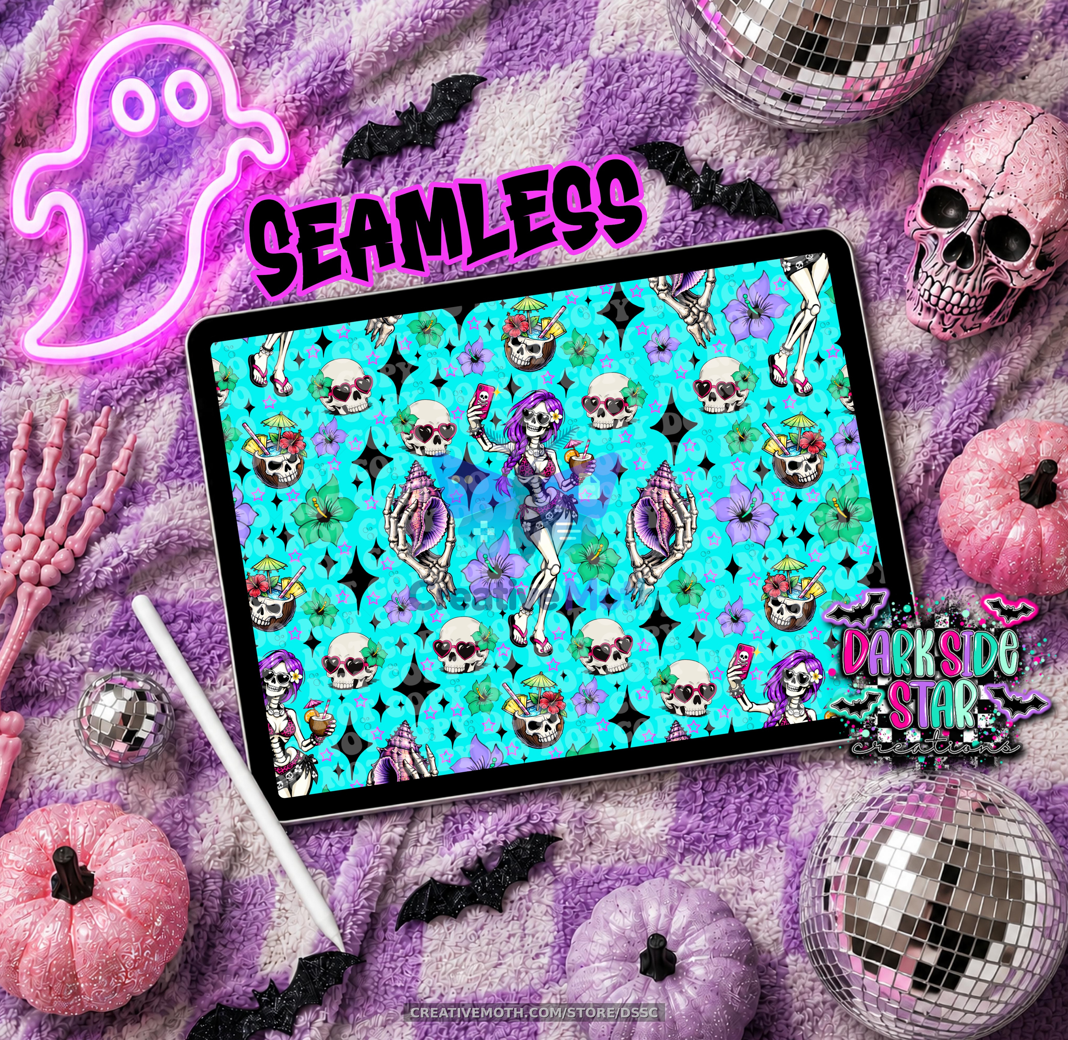 Spooky Summer Seamless Design 12x12 300 DPI preview image