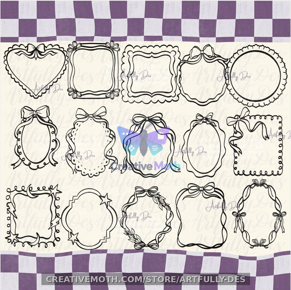 Frames Line Art Hand-drawn Border Outlines