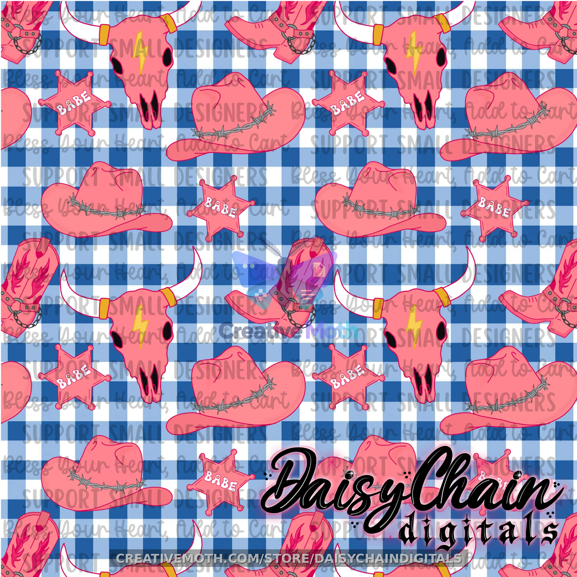 Pink Cowgirl - Seamless Pattern preview image