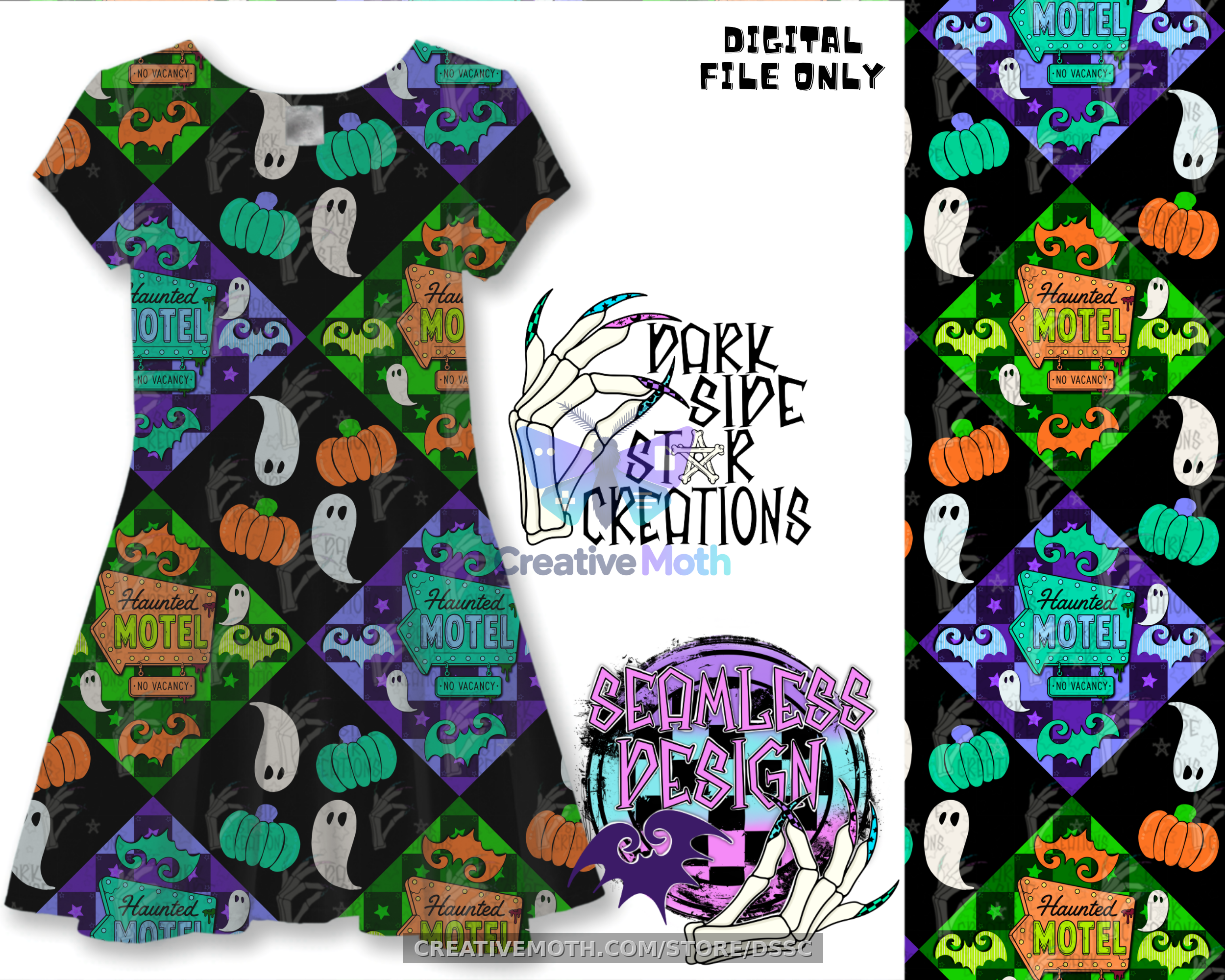 Dress mock up spooky hotel seamless