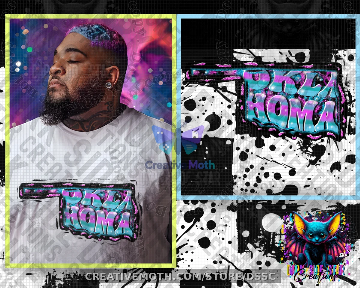 Oklahoma Funky Colors Digital Creation | 300 DPI | PNG | Digital Files Only preview image
