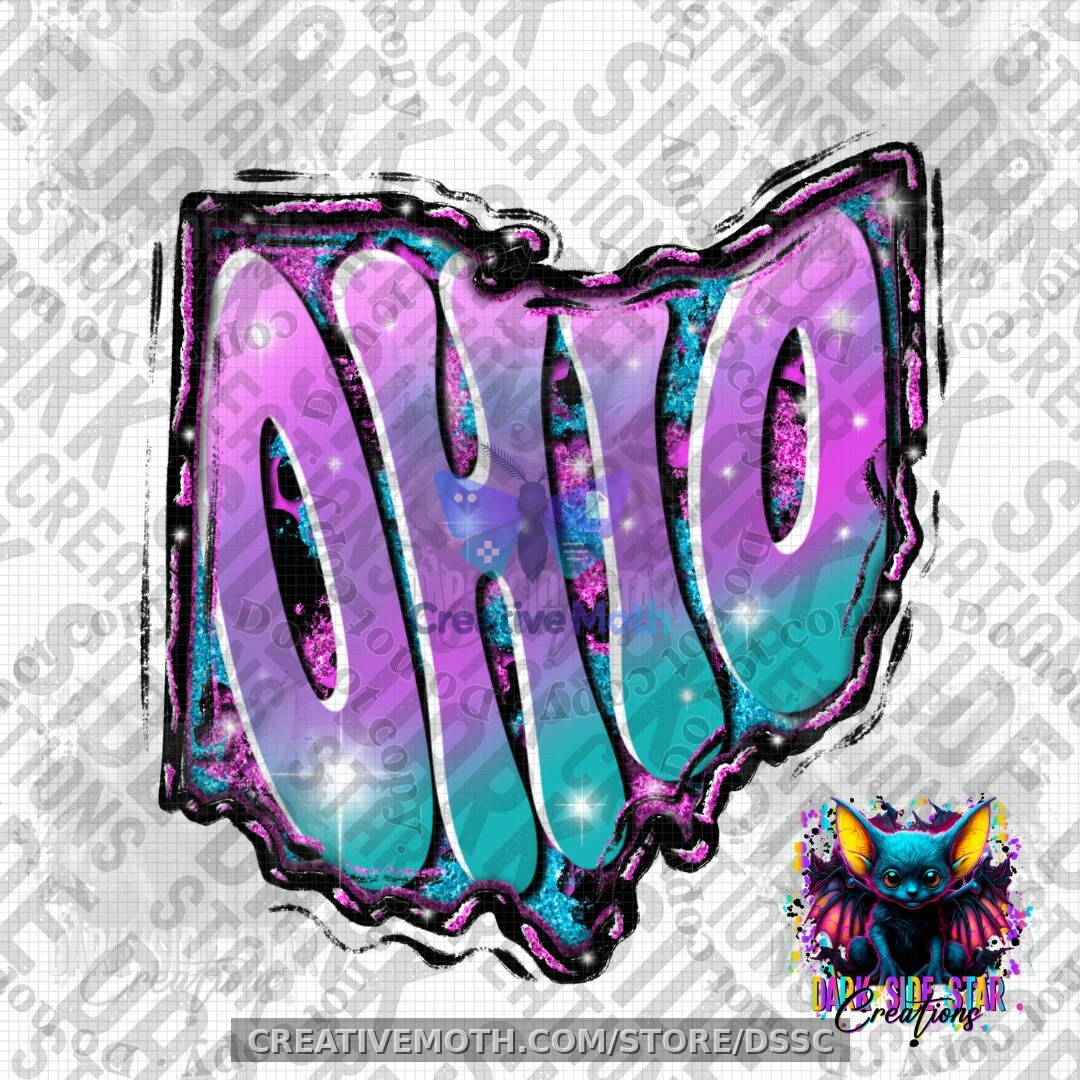 Ohio Funky Colors Digital Creation | 300 DPI | PNG | Digital Files Only