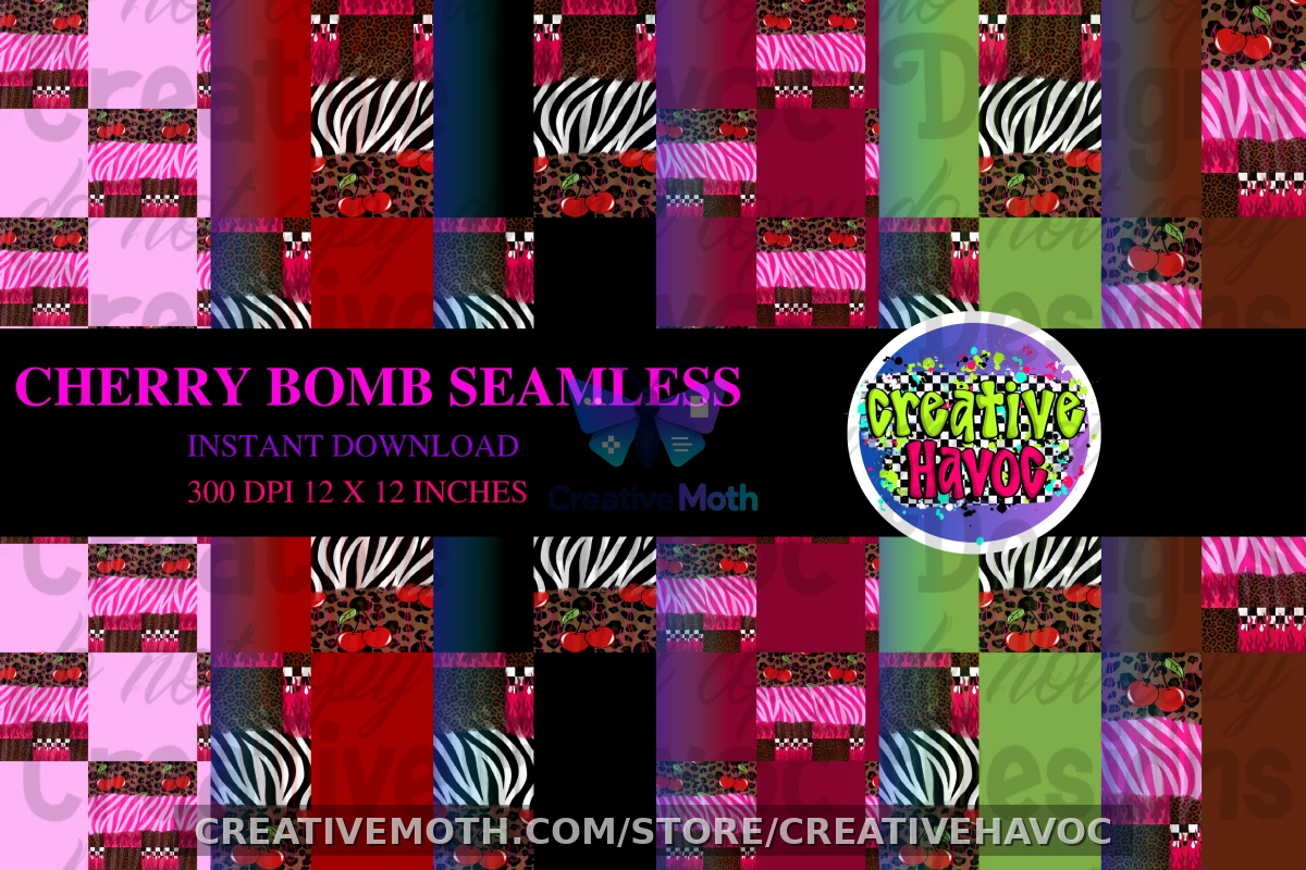 Cherry Bomb Seamless Digital Papers • 300 DPI Pattern Bundle preview image
