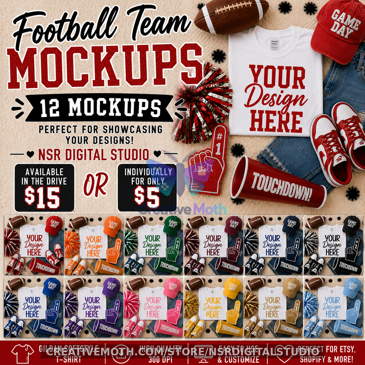 Football Team Mockup Bundle: 2026 Shirt Mockups preview image