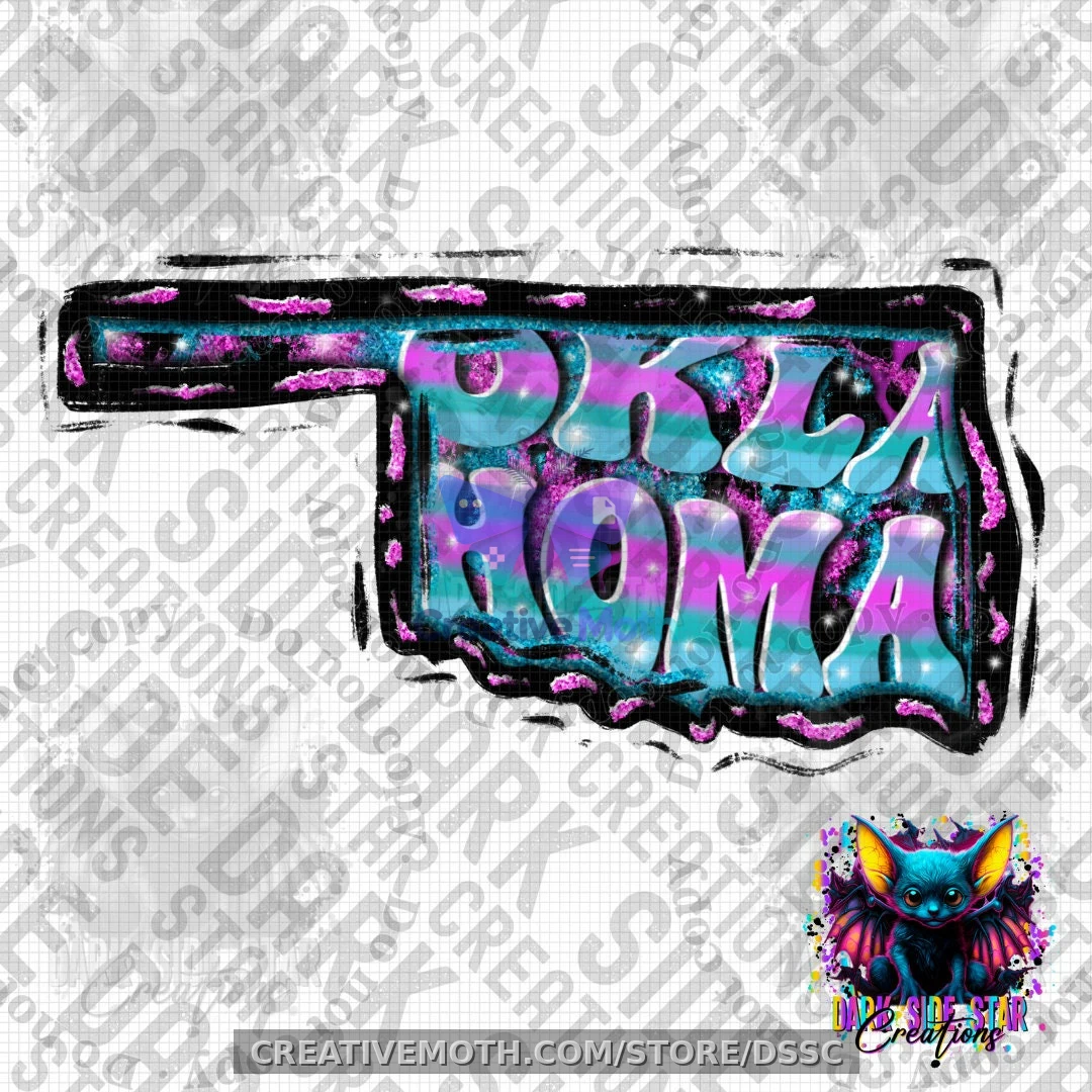 Oklahoma Funky Colors Digital Creation | 300 DPI | PNG | Digital Files Only
