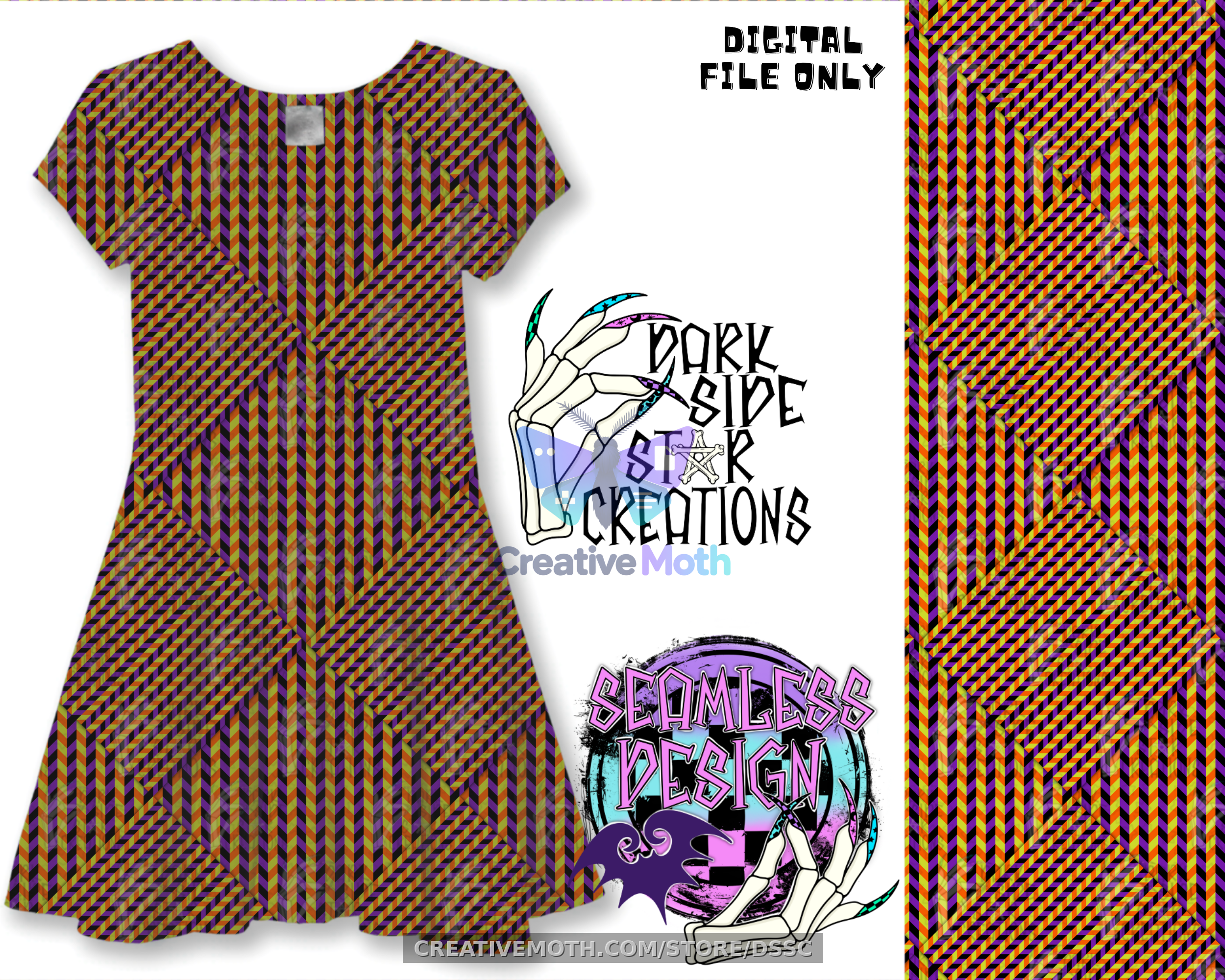 Dress mock up Optical Illusion Chevron