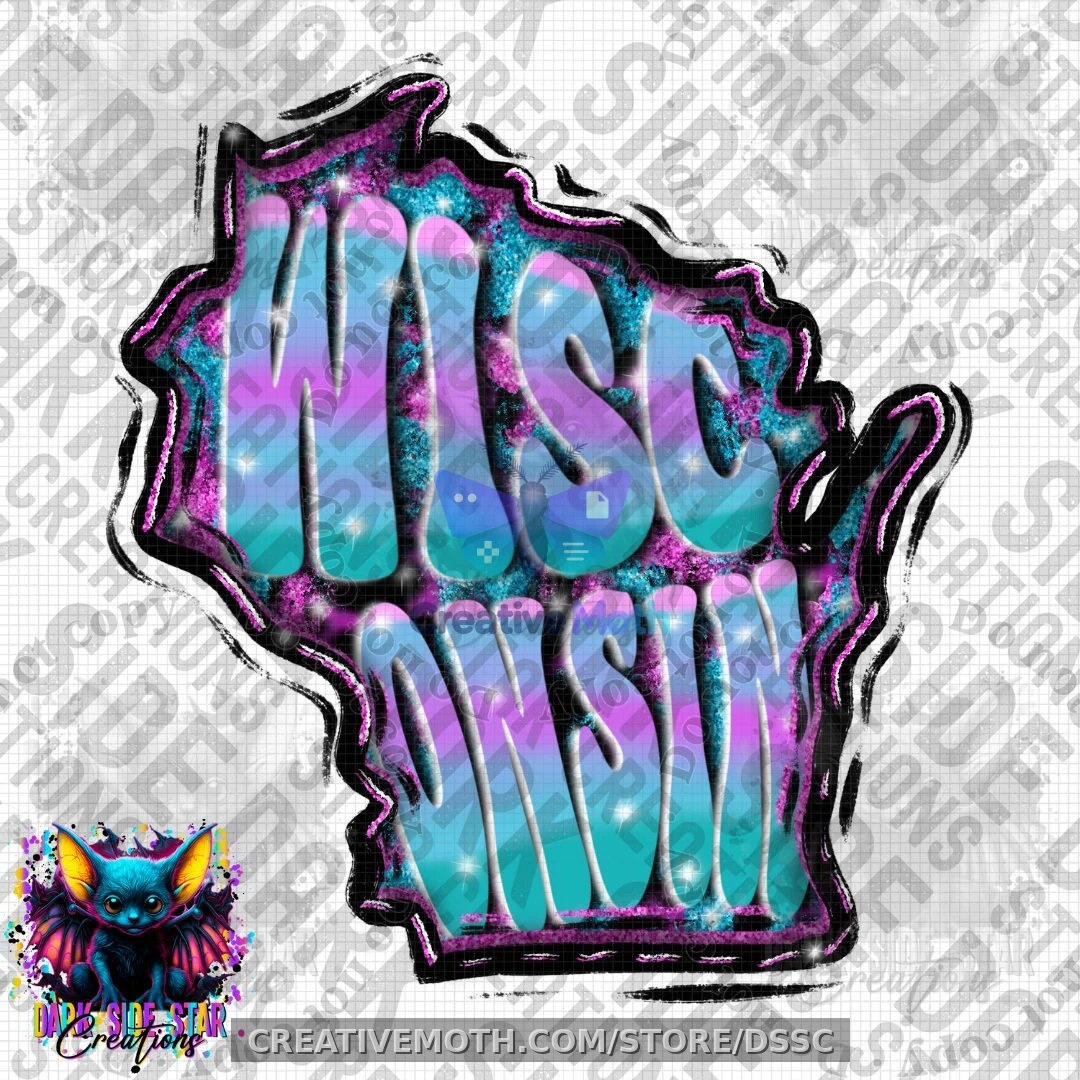Wisconsin Funky Colors Digital Creation | 300 DPI | PNG | Digital Files Only