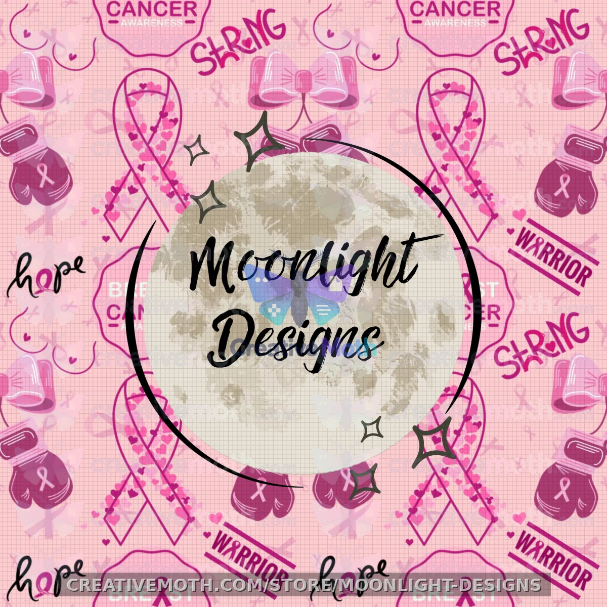 Pink strong fighter ribbon seamless preview image