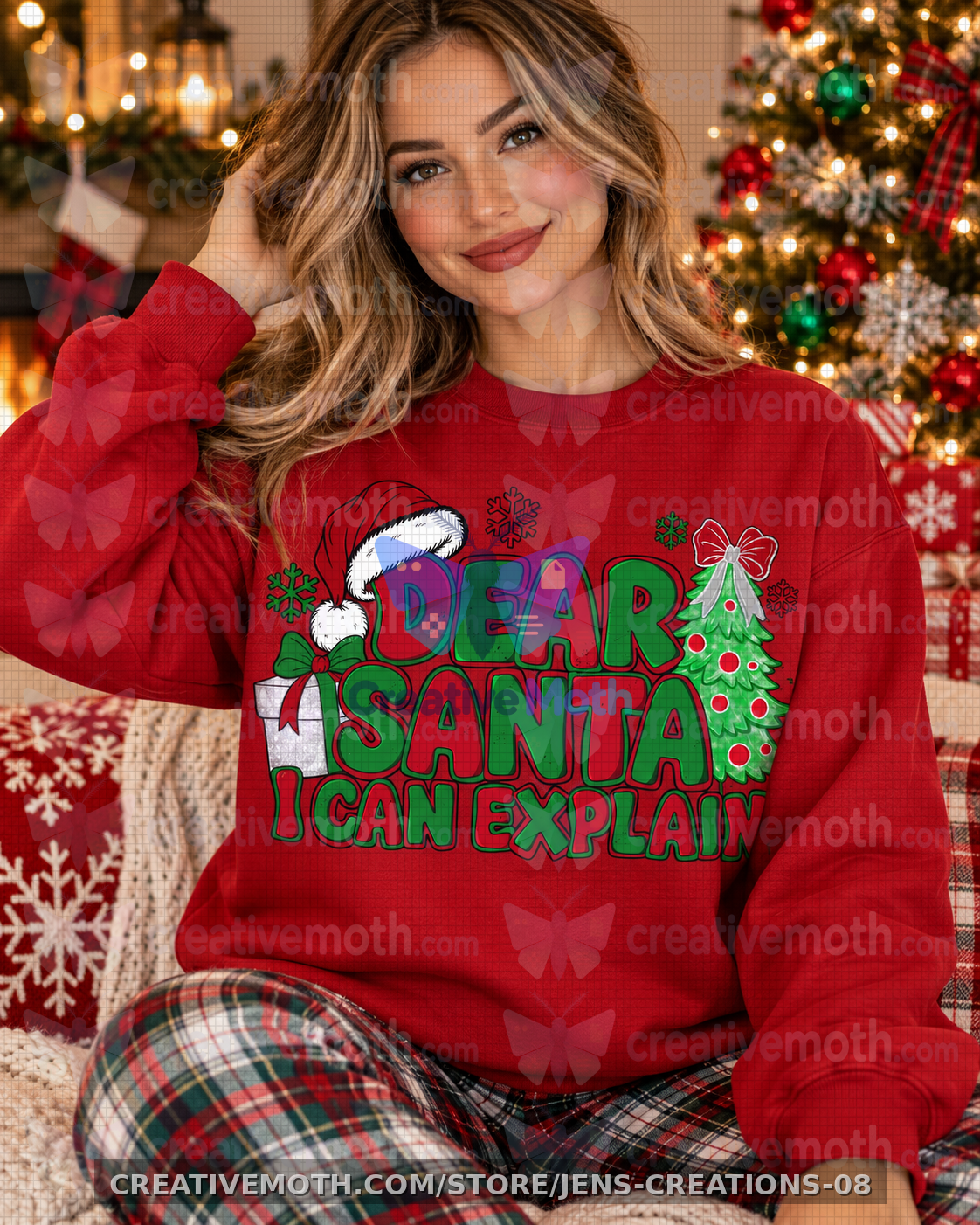 Dear Santa I Can Explain PNG | Funny Christmas Digital Download | Sassy Christmas Shirt Design | Holiday DTF Sublimation PNG preview image