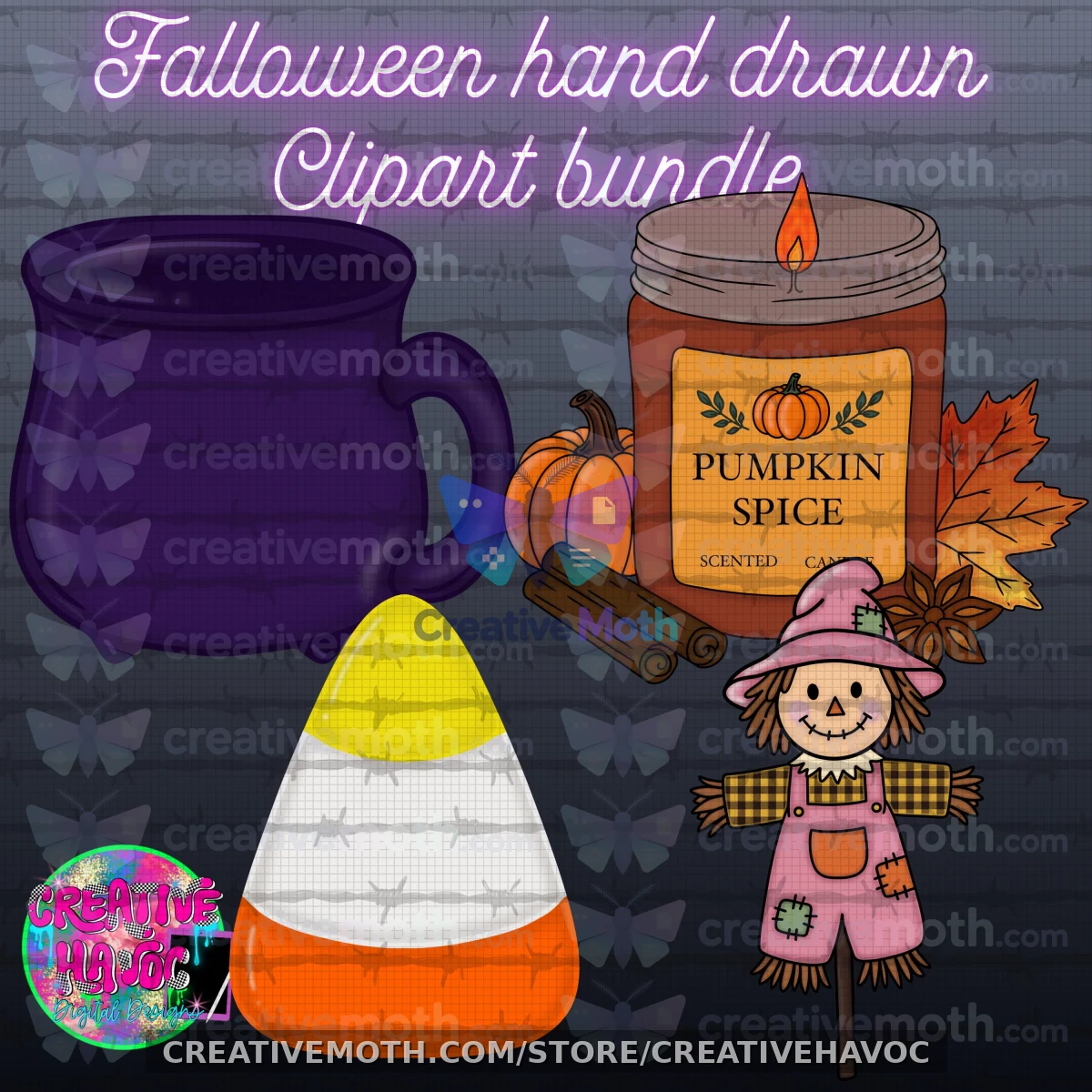 Falloween Hand-Drawn Clipart Bundle preview image